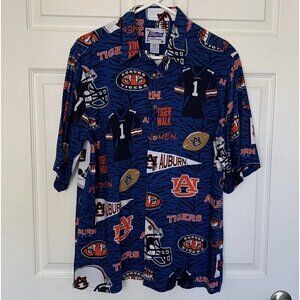 Reyn Spooner Auburn Tigers Men’s Medium Blue Football Hawaiian Button Shirt